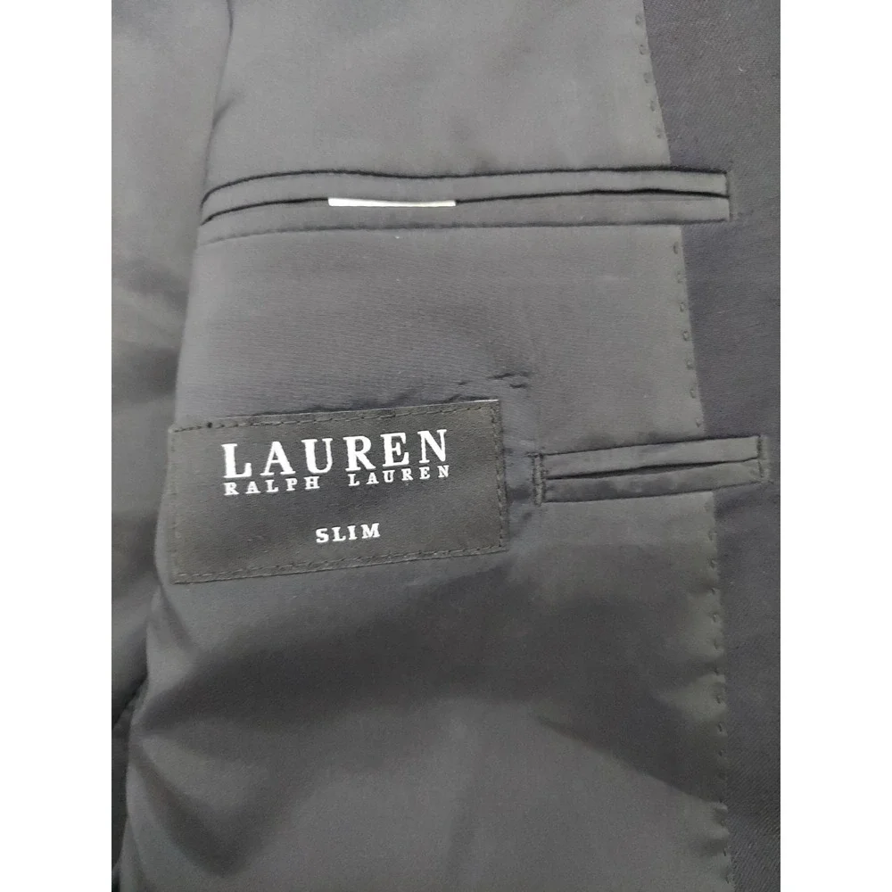 RALPH LAUREN Blazer Jacket Mens 50 R Blue Wool SLIM Sportcoat Business Career